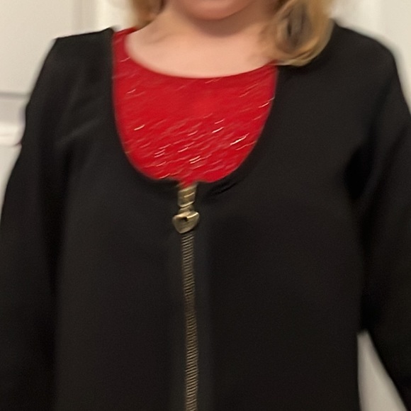 SEXY BLACK ⚫️COLD SHOULDER 👗 LOW CUT DRESS 💜 ZIPPERED LARGE - Picture 12 of 12